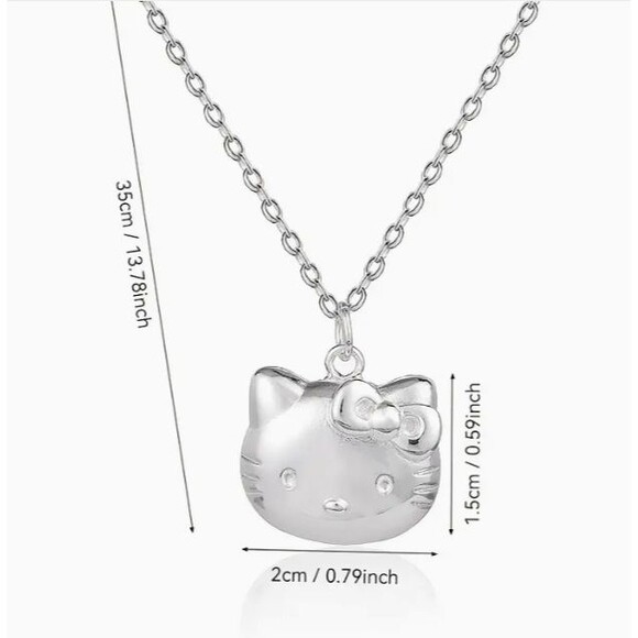 Silver Sanrio Hello Kitty Locket Pendant Necklace Opens - Picture 4 of 9